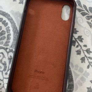 iPhone X/XS leather phone case - Saddle Brown